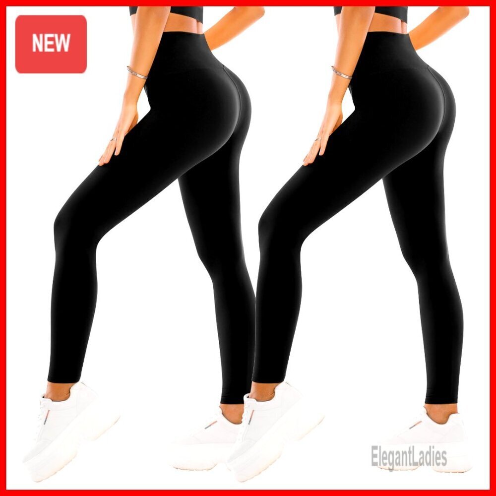High Waisted Leggings 2 Pack Buttery Soft Yoga Pants Workout Athletic